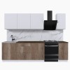 Набор корпусной мебели для кухни " Микс Топ-7" белый премиум/дуб каньон/дуб флагстаф темный