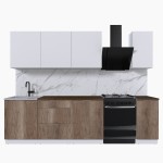 Набор корпусной мебели для кухни " Микс Топ-7" белый премиум/дуб каньон/дуб флагстаф темный