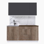 Набор корпусной мебели для кухни " Микс Топ-2" графит серый/дуб каньон/дуб флагстаф темный