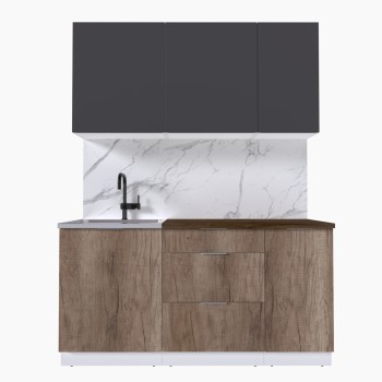 Набор корпусной мебели для кухни " Микс Топ-2" графит серый/дуб каньон/дуб флагстаф темный