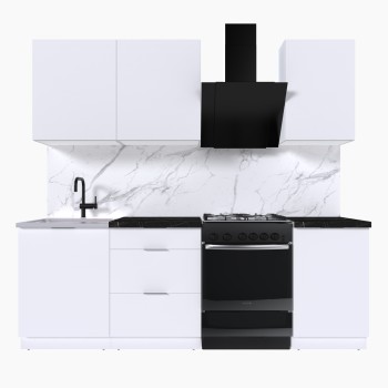 Набор корпусной мебели для кухни " Микс Топ-3" белый премиум/тунис