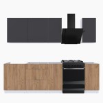 Набор корпусной мебели для кухни " Микс Топ-5" графит серый/дуб крафт золотой