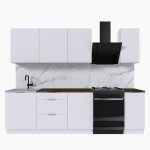 Набор корпусной мебели для кухни " Микс Топ-6" белый премиум/дуб флагстаф темный