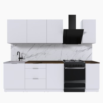 Набор корпусной мебели для кухни " Микс Топ-6" белый премиум/дуб флагстаф темный