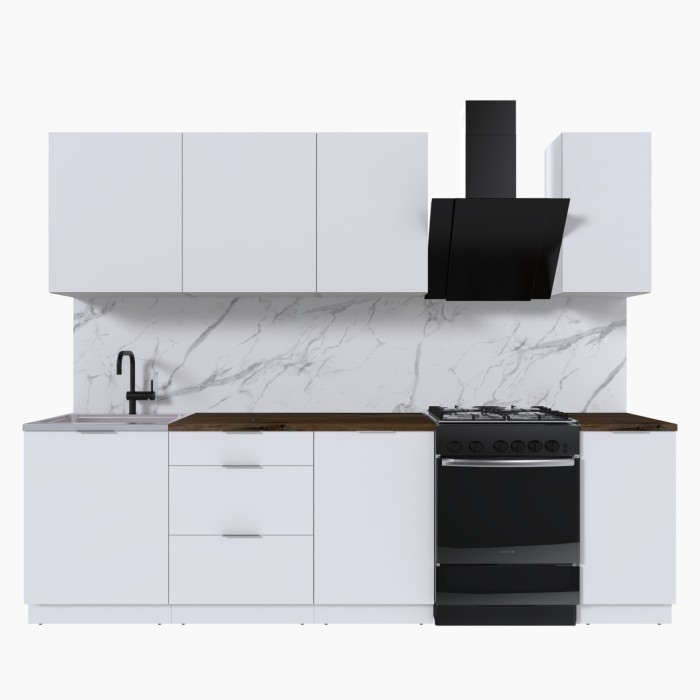 Набор корпусной мебели для кухни " Микс Топ-6" белый премиум/дуб флагстаф темный