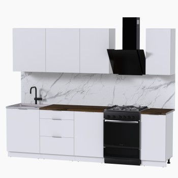 Набор корпусной мебели для кухни " Микс Топ-6" белый премиум/дуб флагстаф темный