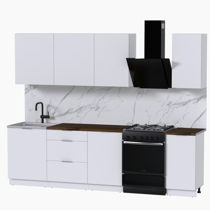 Набор корпусной мебели для кухни " Микс Топ-6" белый премиум/дуб флагстаф темный