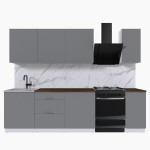 Набор корпусной мебели для кухни " Микс Топ-7" шиншилла серая/ шиншилла серая/дуб флагстаф темный