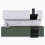 Набор корпусной мебели для кухни " Микс Топ-9" белый премиум/дымчато зеленый/дуб флагстаф темный