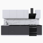 Набор корпусной мебели для кухни " Микс Топ-9" белый премиум/ графит серый/тунис