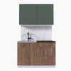 Набор корпусной мебели для кухни " Микс Топ-1" дымчато зеленый/ дуб крафт табачный/дуб флагстаф темный