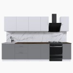 Набор корпусной мебели для кухни " Микс Топ-9" белый премиум/шиншилла серая/дуб флагстаф темный