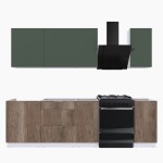 Набор корпусной мебели для кухни " Микс Топ-5" дымчато зеленый/ дуб каньон