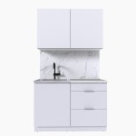 Набор корпусной мебели для кухни " Микс Топ-1" белый премиум/мрамор марквина