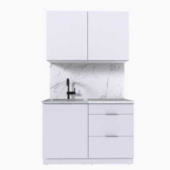 Набор корпусной мебели для кухни " Микс Топ-1" белый премиум/мрамор марквина