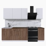 Набор корпусной мебели для кухни " Микс Топ-5" белый премиум/дуб крафт табачный/дуб флагстаф темный