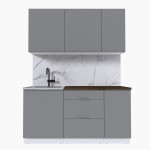 Набор корпусной мебели для кухни " Микс Топ-2" шиншилла серая/ шиншилла серая/дуб флагстаф темный