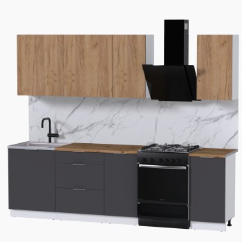 Набор корпусной мебели для кухни " Микс Топ-5" дуб крафт золотой/графит серый/дуб вотан