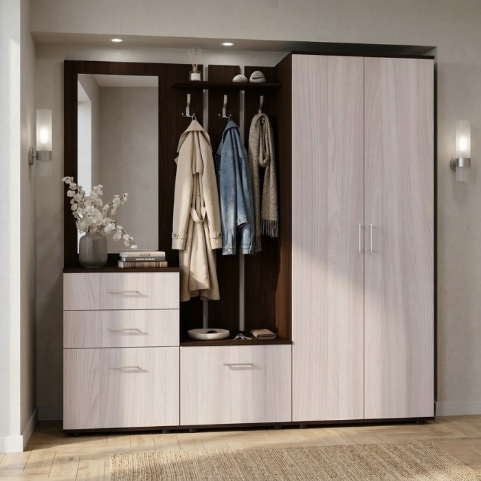 Набор мебели для прихожей "Визит-4" (дуб венге/дуб сонома)