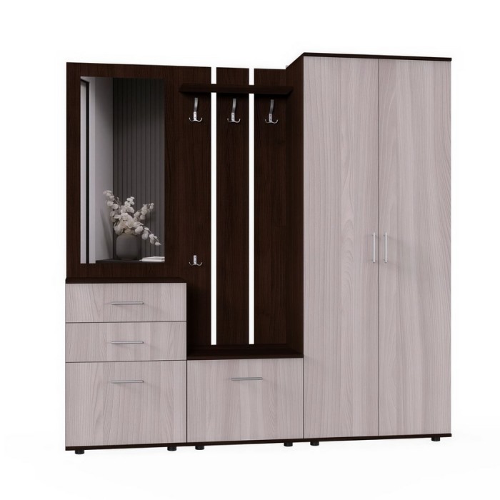 Набор мебели для прихожей "Визит-4" (дуб венге/дуб сонома)