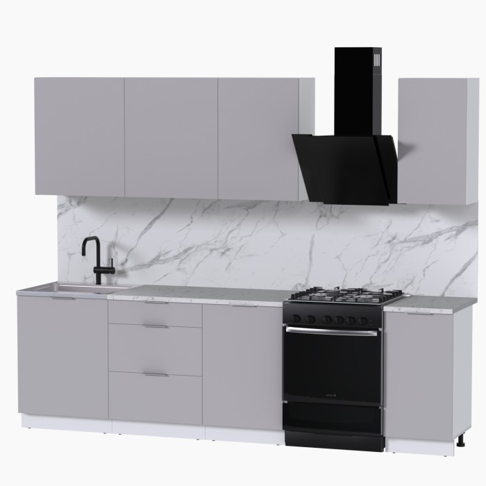 Набор корпусной мебели для кухни " Микс Топ-6" кашемир/ кашемир/мрамор марквина