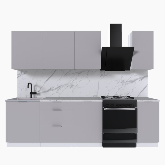 Набор корпусной мебели для кухни " Микс Топ-6" кашемир/ кашемир/мрамор марквина