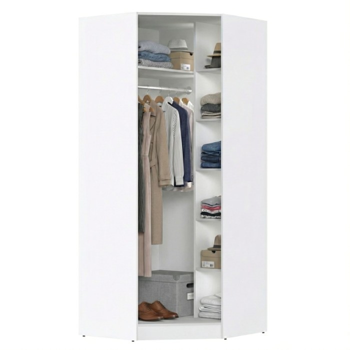 Шкаф для одежды МР-10 (580,1 зеркало ) белый премиум