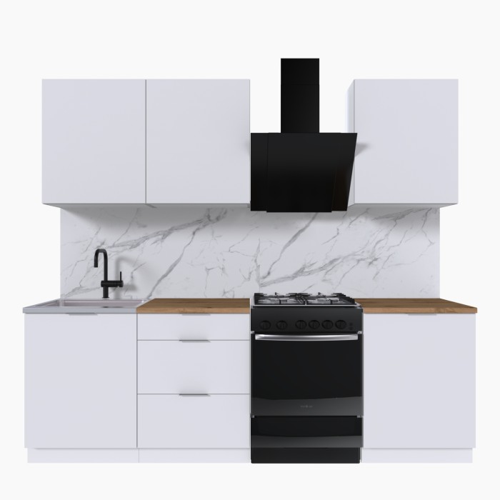 Набор корпусной мебели для кухни " Микс Топ-4" белый премиум/дуб вотан