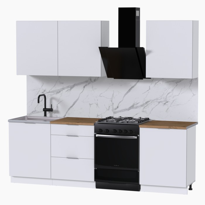 Набор корпусной мебели для кухни " Микс Топ-4" белый премиум/дуб вотан