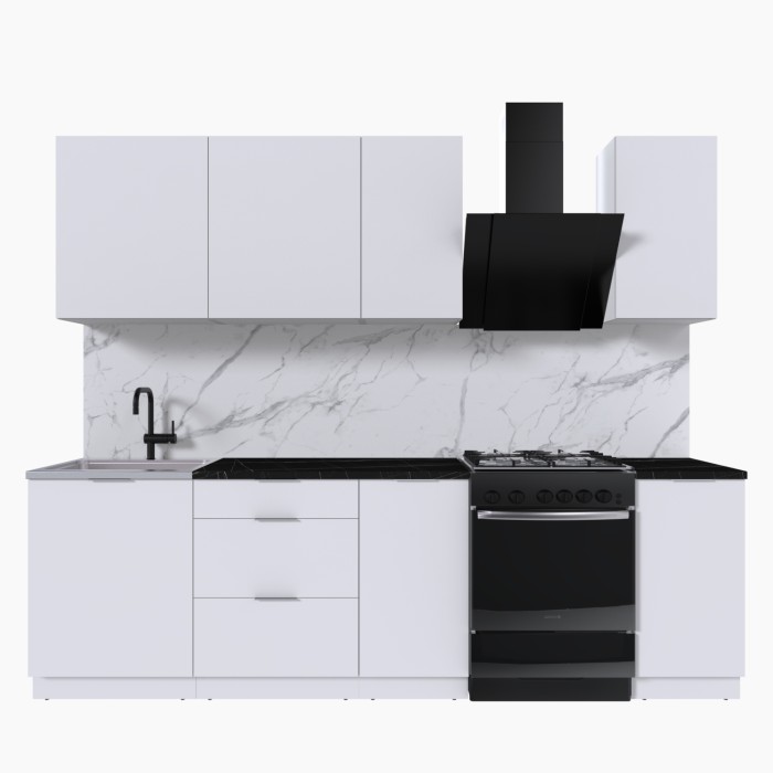 Набор корпусной мебели для кухни " Микс Топ-5" белый премиум/тунис