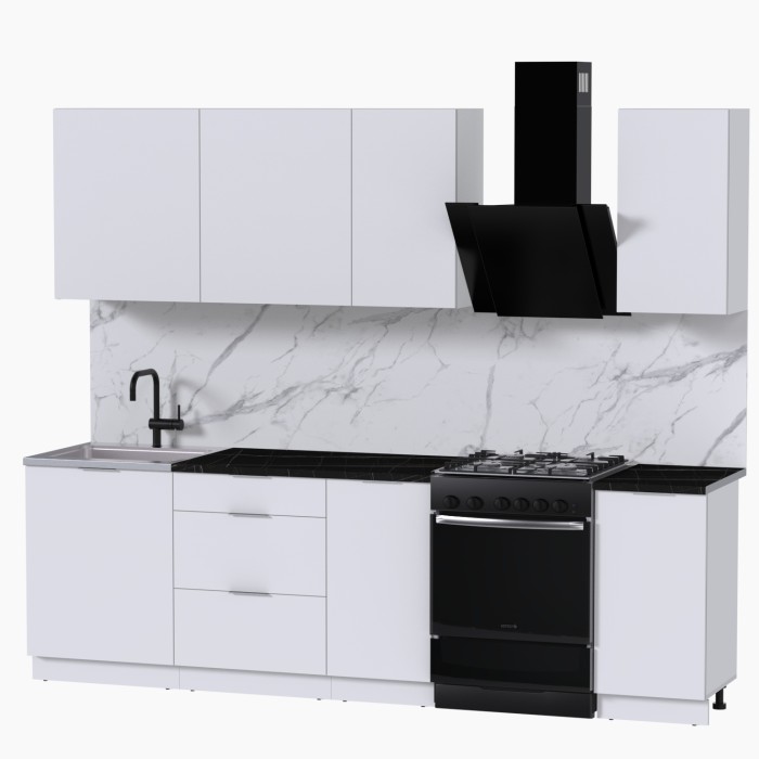 Набор корпусной мебели для кухни " Микс Топ-5" белый премиум/тунис