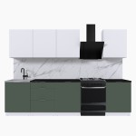 Набор корпусной мебели для кухни " Микс Топ-8" белый премиум/дымчато зеленый/тунис