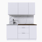 Набор корпусной мебели для кухни " Микс Топ-2" белый премиум/дуб флагстаф темный