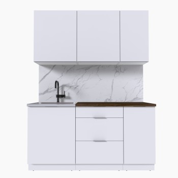 Набор корпусной мебели для кухни " Микс Топ-2" белый премиум/дуб флагстаф темный