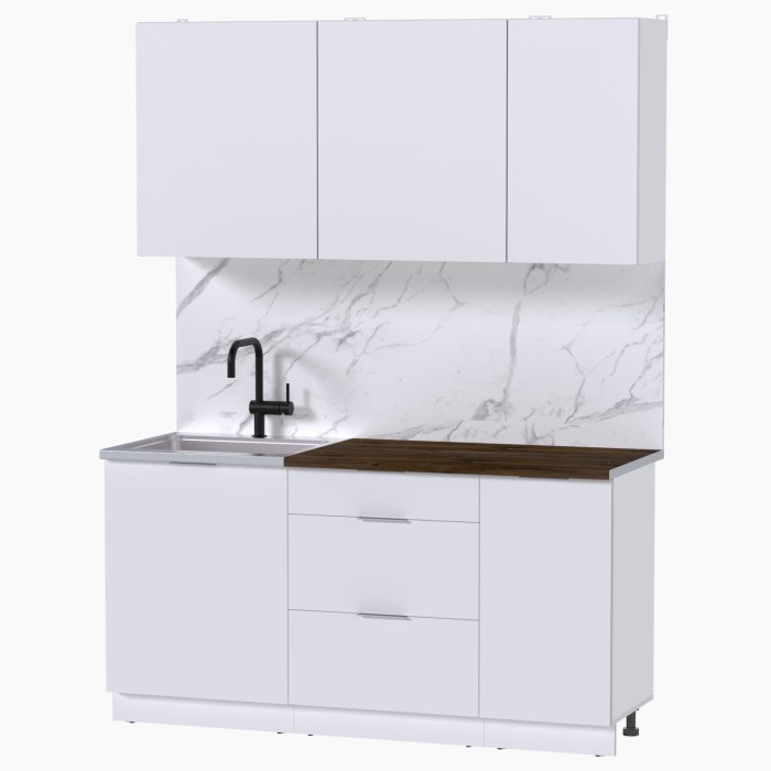 Набор корпусной мебели для кухни " Микс Топ-2" белый премиум/дуб флагстаф темный