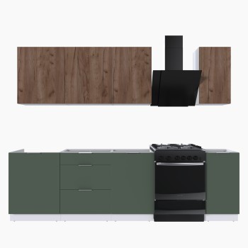 Набор корпусной мебели для кухни " Микс Топ-6" дуб крафт табачный/дымчато зеленый