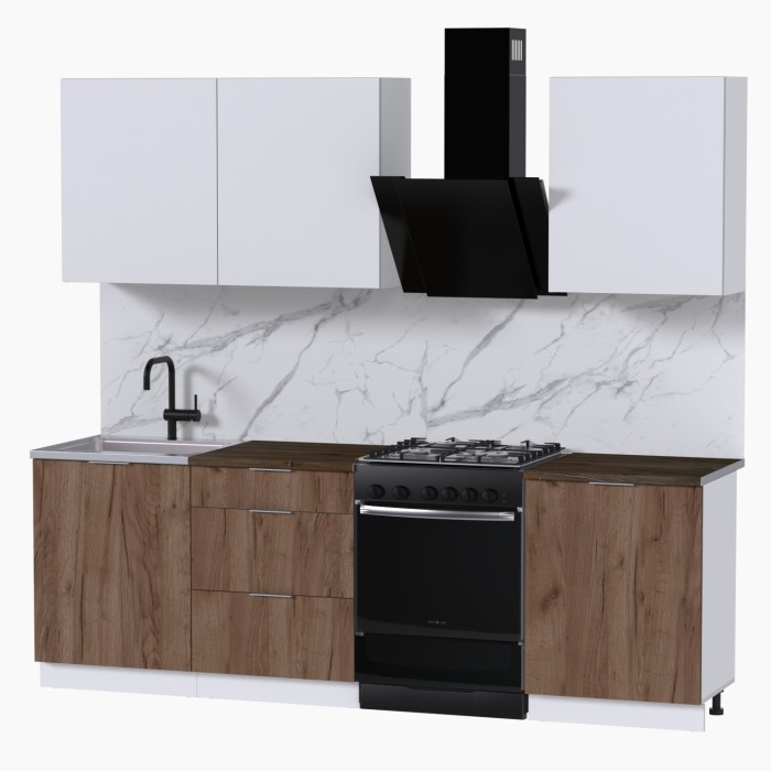 Набор корпусной мебели для кухни " Микс Топ-4" белый премиум/дуб крафт табачный/дуб флагстаф темный