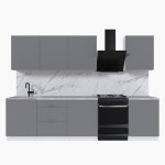 Набор корпусной мебели для кухни " Микс Топ-8" шиншилла серая/ шиншилла серая/мрамор марквина