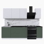 Набор корпусной мебели для кухни " Микс Топ-6" белый премиум/дымчато зеленый/тунис