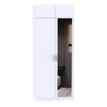 Шкаф для одежды МР-29 (580, 1 зеркало ) белый премиум