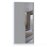 Шкаф для одежды МР-07 (580, 1 зеркало ) шиншилла серая