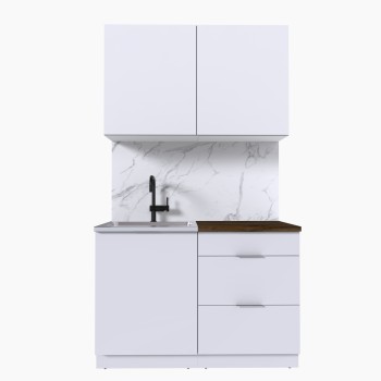 Набор корпусной мебели для кухни " Микс Топ-1" белый премиум/дуб флагстаф темный