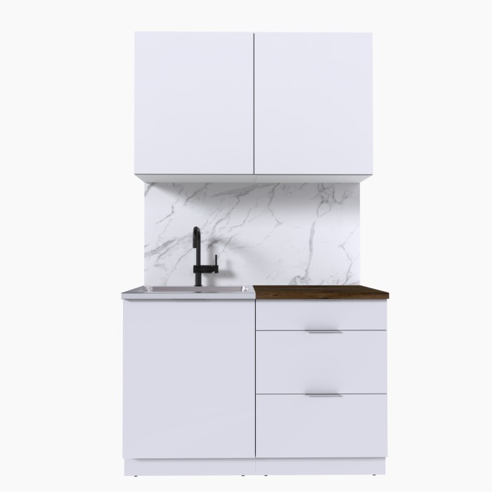 Набор корпусной мебели для кухни " Микс Топ-1" белый премиум/дуб флагстаф темный