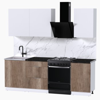 Набор корпусной мебели для кухни " Микс Топ-3" белый премиум/дуб каньон/тунис