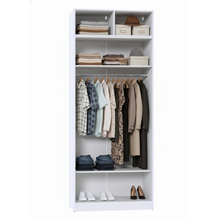 Шкаф для одежды МР-26 (580, 1 зеркало ) белый премиум