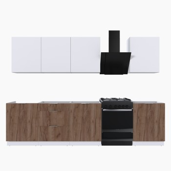 Набор корпусной мебели для кухни " Микс Топ-8" белый премиум/дуб крафт табачный