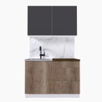 Набор корпусной мебели для кухни " Микс Топ-1" графит серый/дуб каньон/дуб флагстаф темный