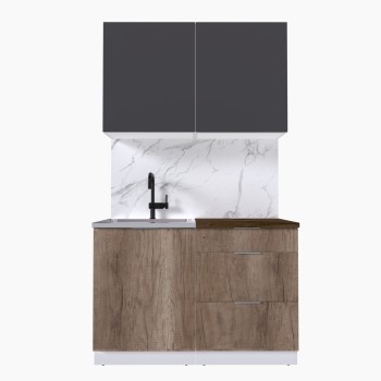 Набор корпусной мебели для кухни " Микс Топ-1" графит серый/дуб каньон/дуб флагстаф темный