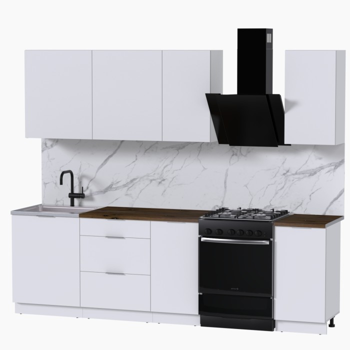 Набор корпусной мебели для кухни " Микс Топ-5" белый премиум/дуб флагстаф темный