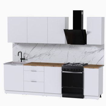 Набор корпусной мебели для кухни " Микс Топ-6" белый премиум/дуб вотан